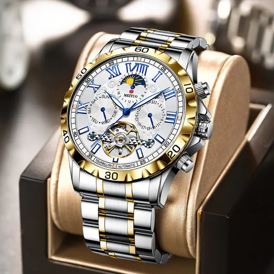 Meituo Gold and Silver Mechanical Watch
