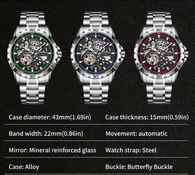 Glenaw Skeleton Automatic Watch