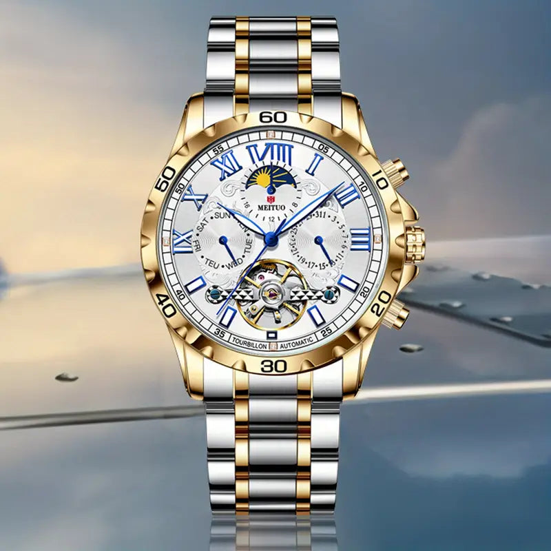 Meituo Gold and Silver Mechanical Watch