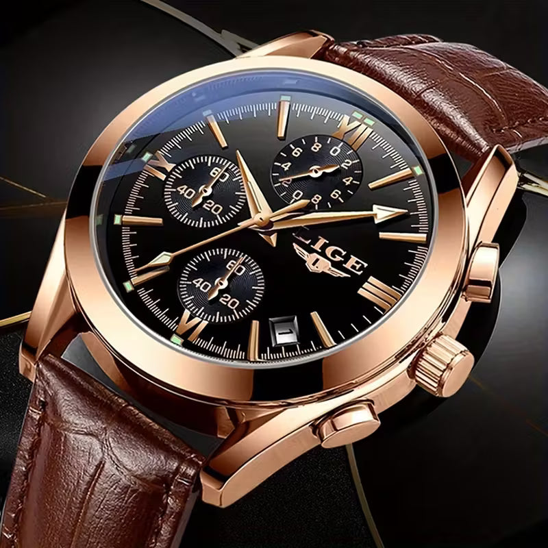 Lige Quartz Chronograph Luxury Watch
