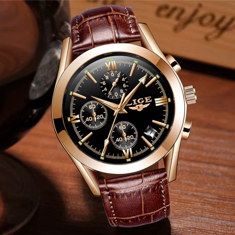 Lige Quartz Chronograph Luxury Watch