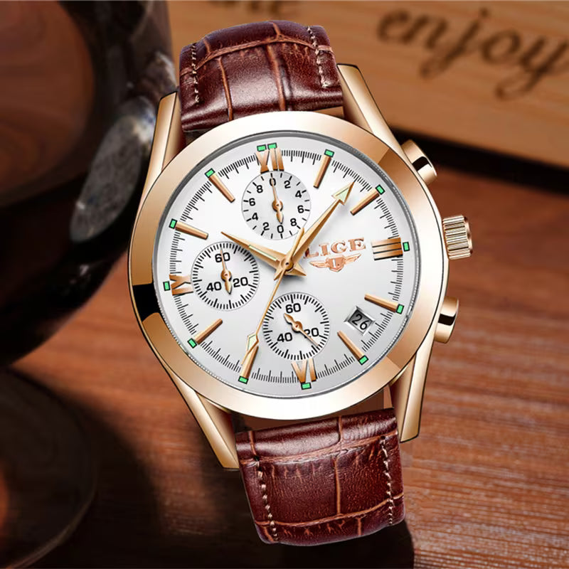 Lige Quartz Chronograph Luxury Watch