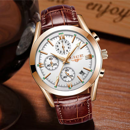 Lige Quartz Chronograph Luxury Watch