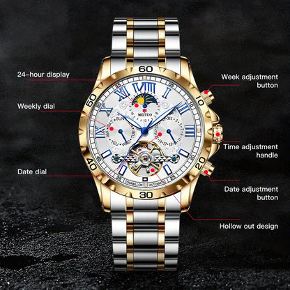 Meituo Gold and Silver Mechanical Watch