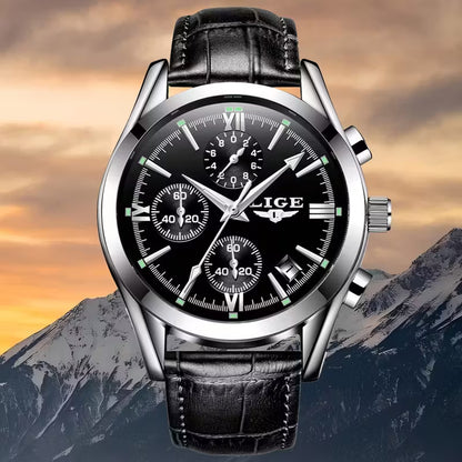 Lige Quartz Chronograph Luxury Watch