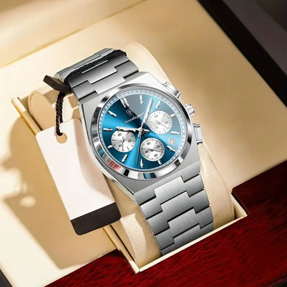 Poedagar Silver Chronograph Watch