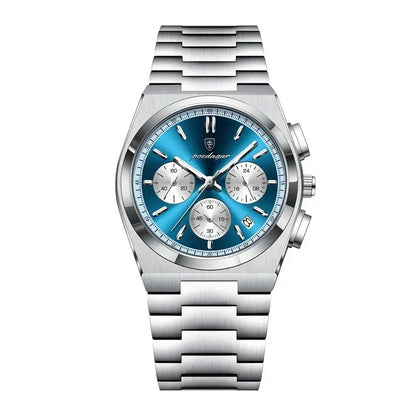 Poedagar Silver Chronograph Watch