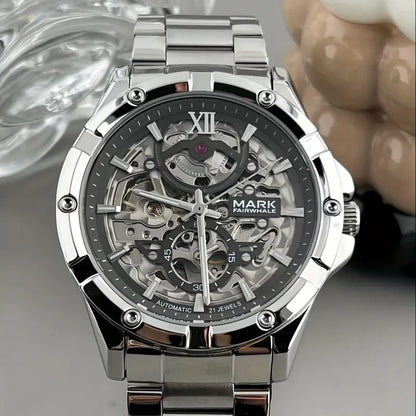 Mark Fairwhale Silver Luxury Mechanical Watch