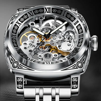 Glenaw Silver Mechanical Watch