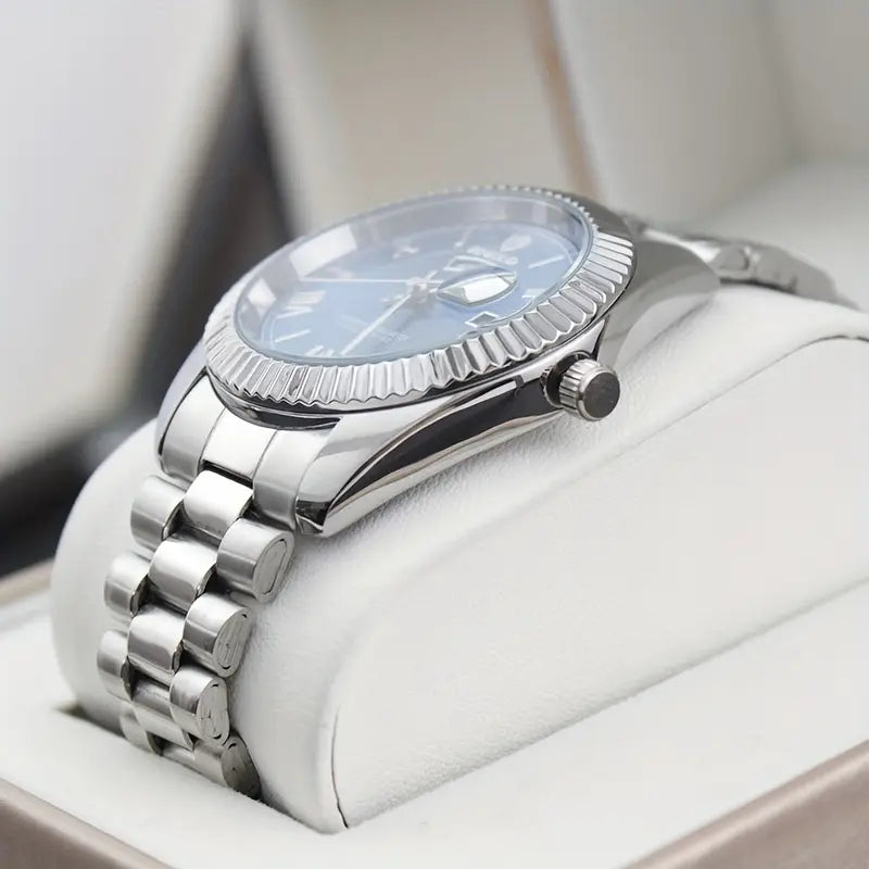 Binbond Blue and Silver Watch