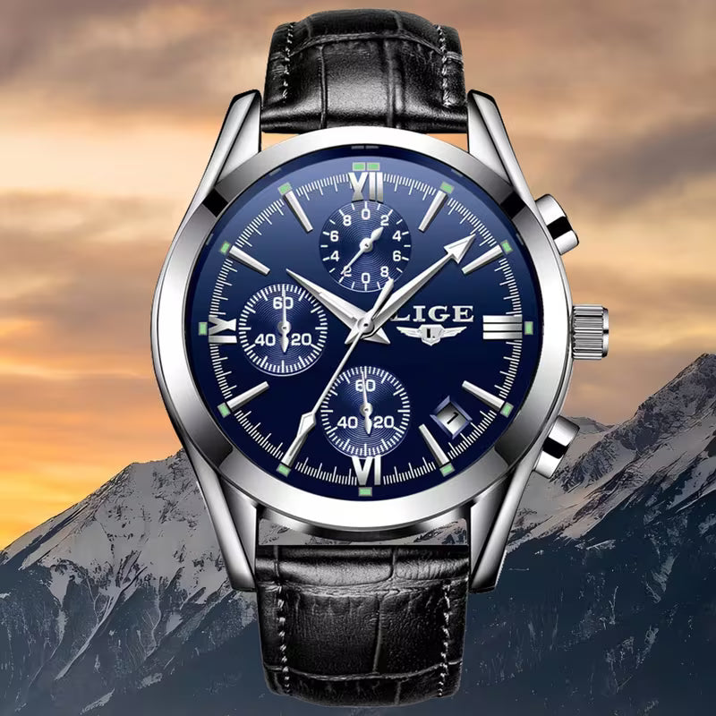Lige Quartz Chronograph Luxury Watch