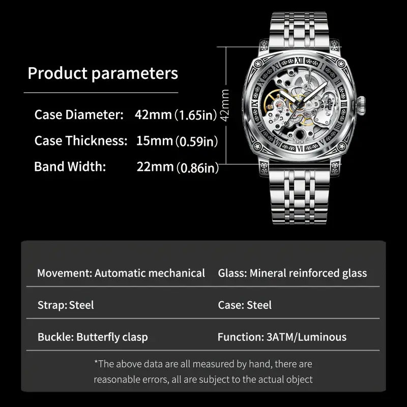 Glenaw Silver Mechanical Watch