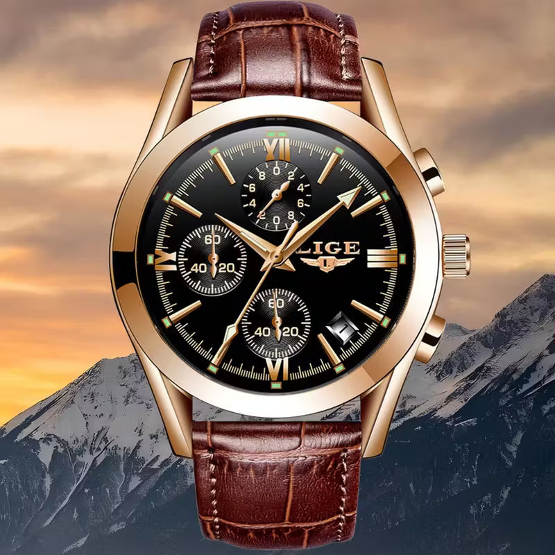 Lige Quartz Chronograph Luxury Watch