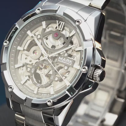 Mark Fairwhale Silver Luxury Mechanical Watch